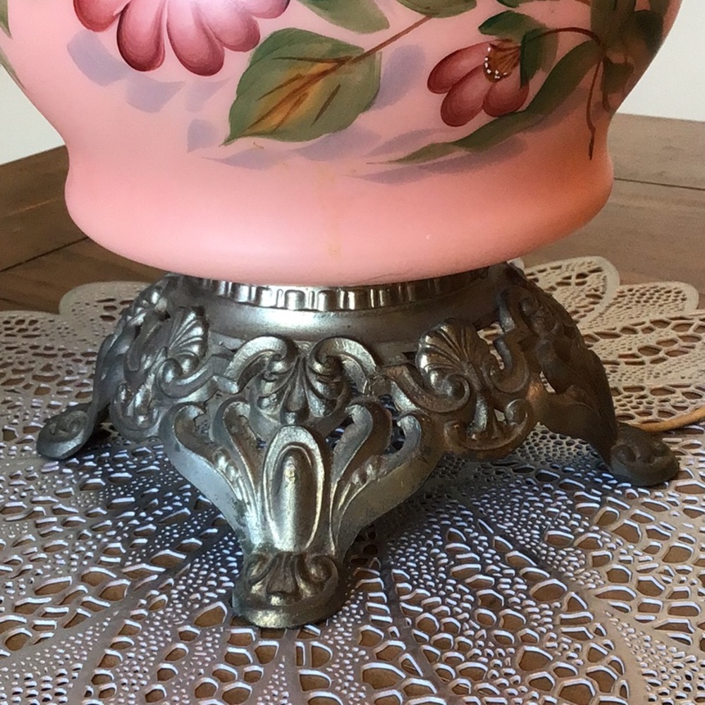 Rare GWTW Vintage parlor hurricane lamp. - Picture 4 of 16